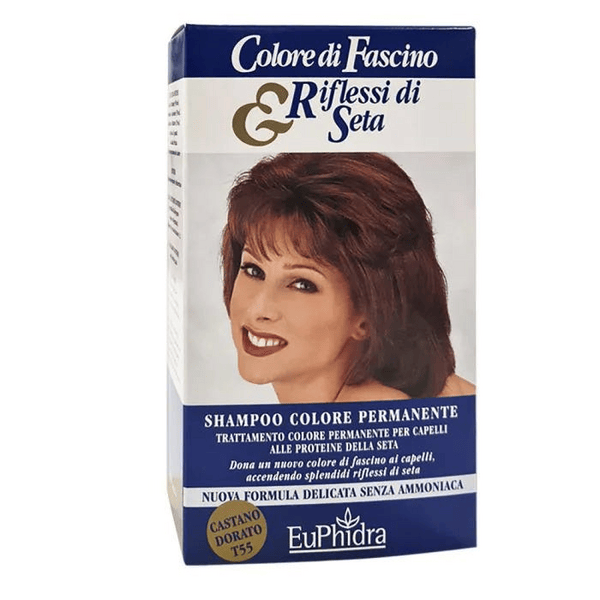 Euphidra Shampoo Colore Permanente Tintura n°55 Colore Castano Dorato 120 ml