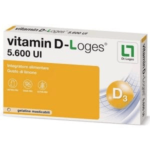 Vitamin D-Loges 5.600 UI Integratore Vitamina D 30 Gelatine Masticabili
