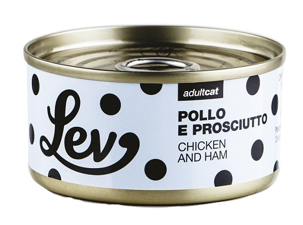 Lev Gatto Lattina In Acqua Di Cottura Adulto Pollo &amp; Prosciutto 70 Gr