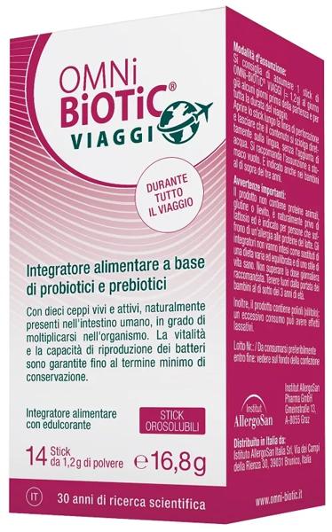 Omni Biotic Viaggi 14 Stick Integratore a Base di Probiotici e Prebiotici