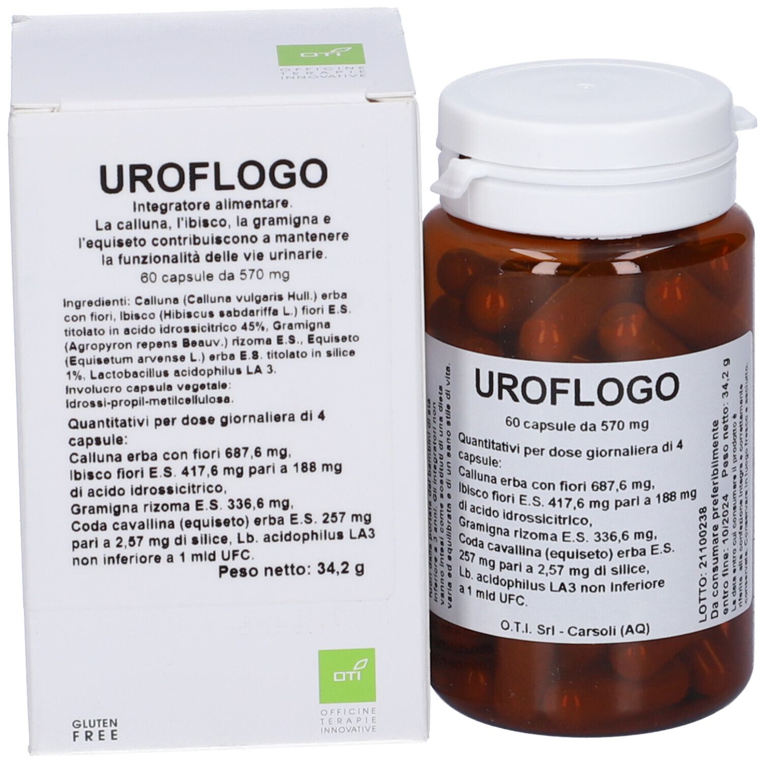 Oti Uroflogo Nuova Formula Integratore Vie Urinarie 60 Capsule — confronto prezzi