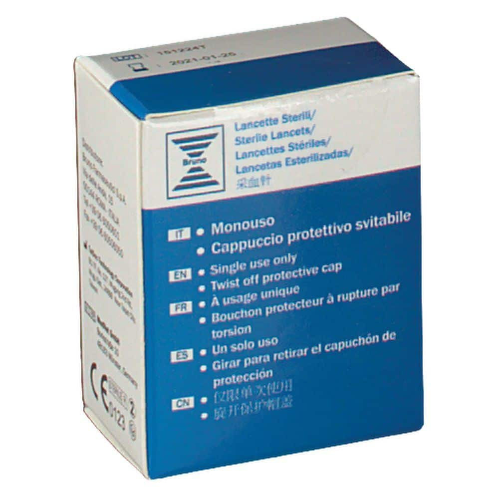 Bruno GD40 Lancette sterili pungi dito 33G 25 pezzi