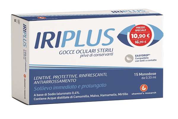 Chemist's Research Iriplus Gocce Oculari Sterili Lenitive e Protettive, 15 monodose