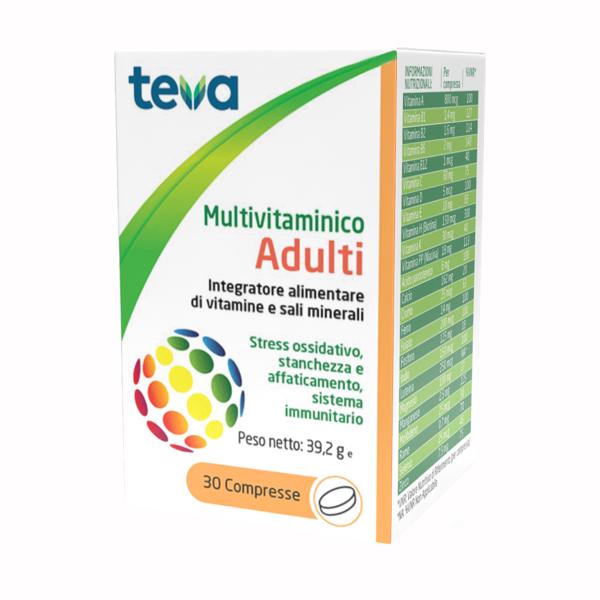 Teva Multivitaminico Adulti Integratore Vitamine e Minerali 30 Compresse