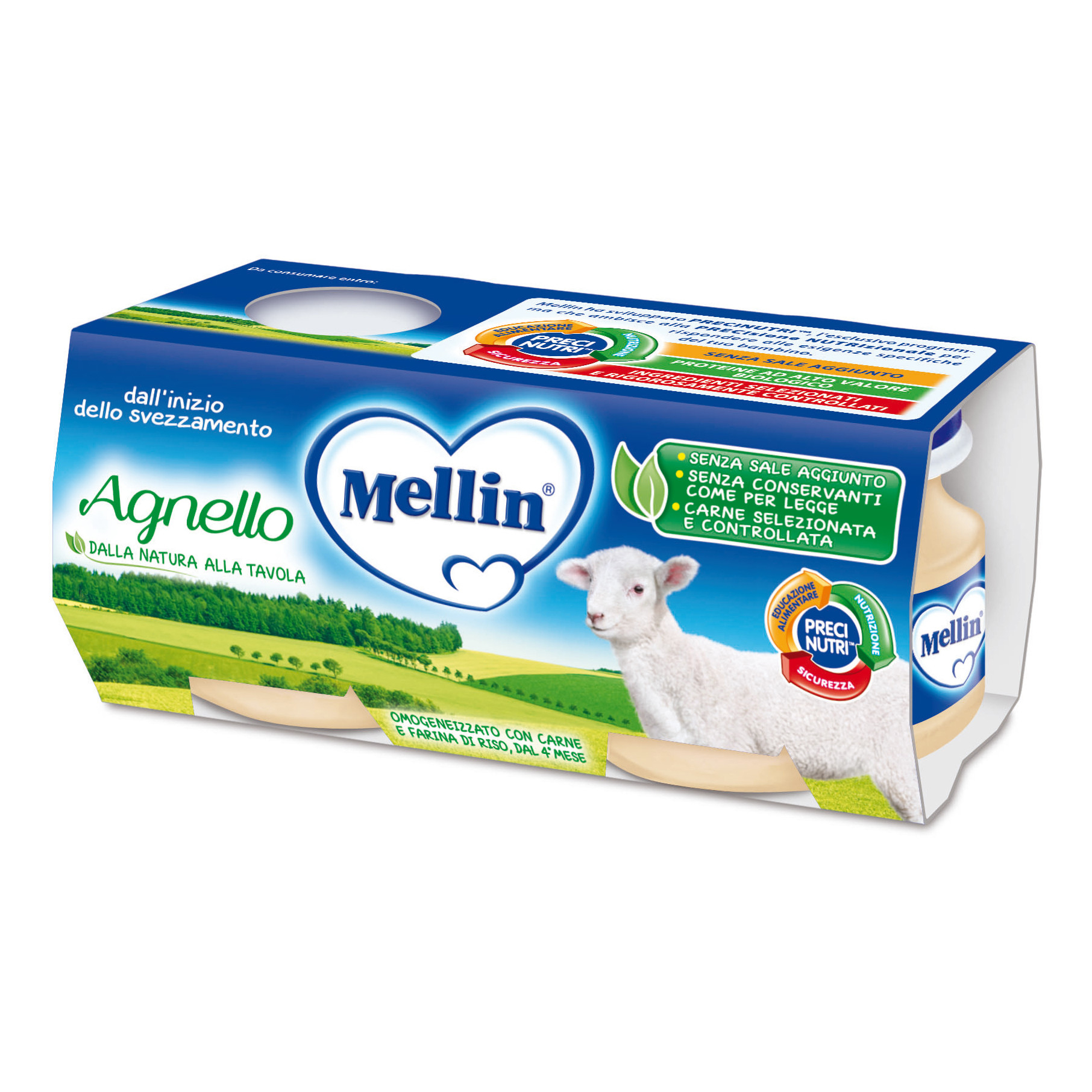 Mellin omogeneizzato agnello 2 pezzi x 80 g