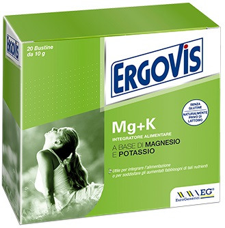 Ergovis Mg+K Integratore di Magnesio e Potassio 20 Bustine