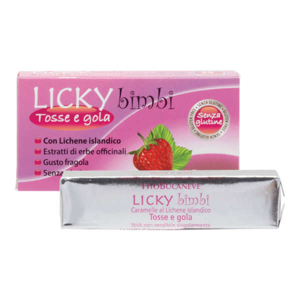 Licky Bimbi Caramelle Tosse Gola Fragola Fitobucaneve