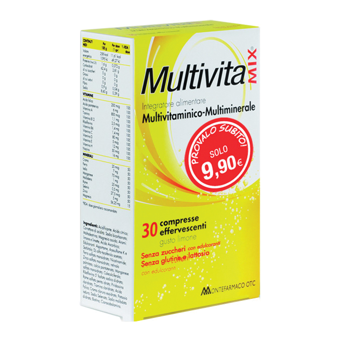 Multivitamix effervescente senza zucchero e senza glutine 30cpr*