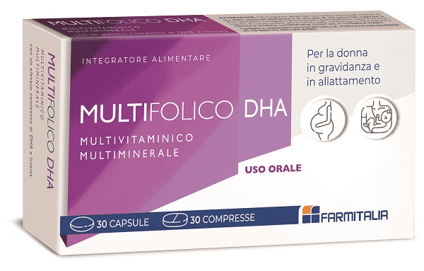 LJ Pharma Multifolico DHA Integratore Multivitaminico Gravidanza e Allattamento 60 Capsule