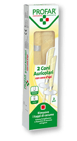 Profar Coni Auricolari con Cera d'Api Rimuove i Tappi di Cerume, 2 Pezzi