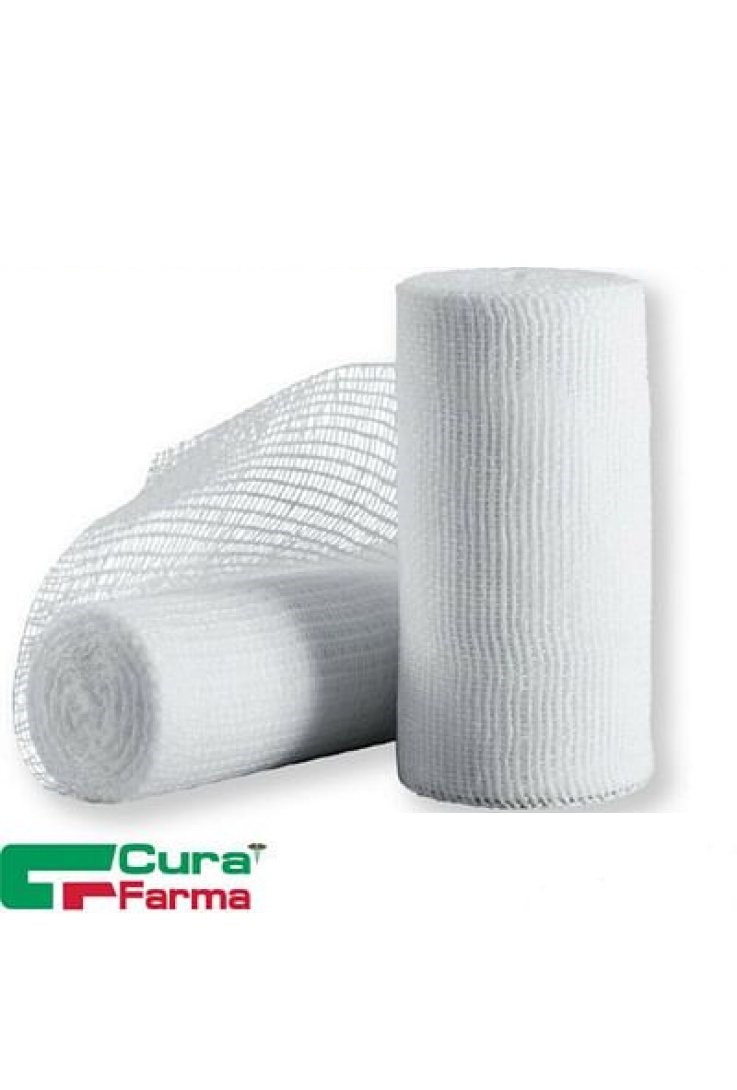 Benda di garza idrofila curamed in puro cotone non elastica con bordi orlati antisfilacciamento 10 x 500 cm
