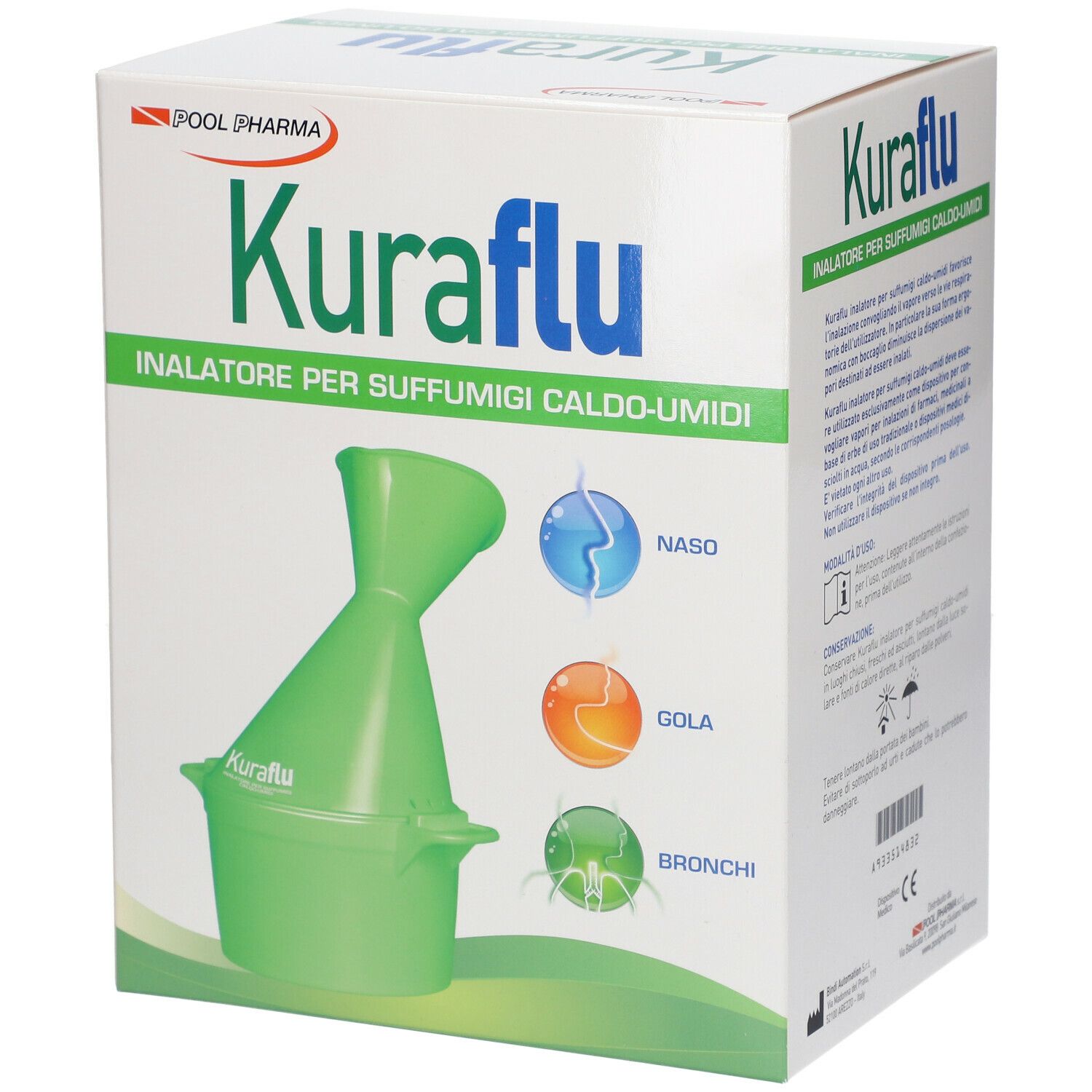 Kuraflu Inalatore per Suffumigi Caldo-Umidi 1 pz Compresse
