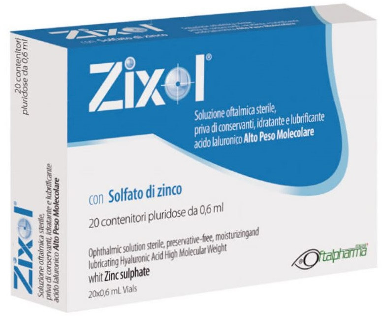 Zixol Soluzione Oftalmica Idratante E Lubrificante 20 Contenitori Pluridose 0,6ml