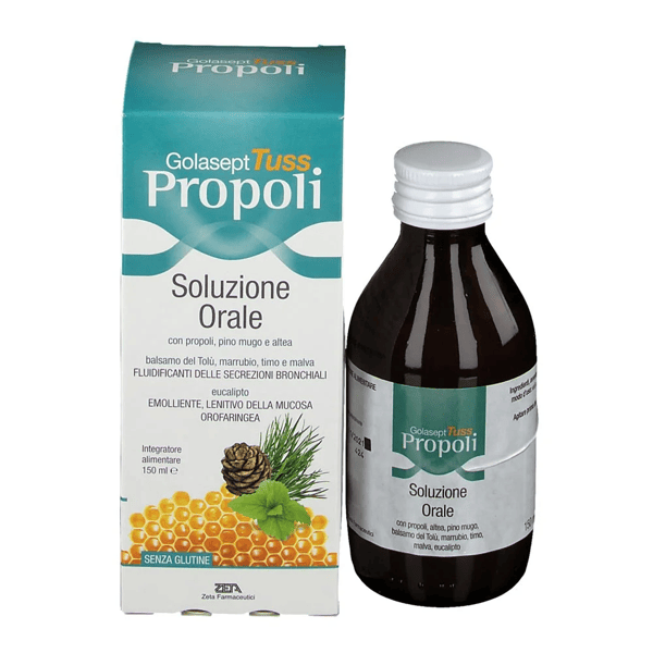 Golasept Tuss Propoli Soluzione Orale Adulti Integratore per Gola Irritata e Tosse Secca 150ml