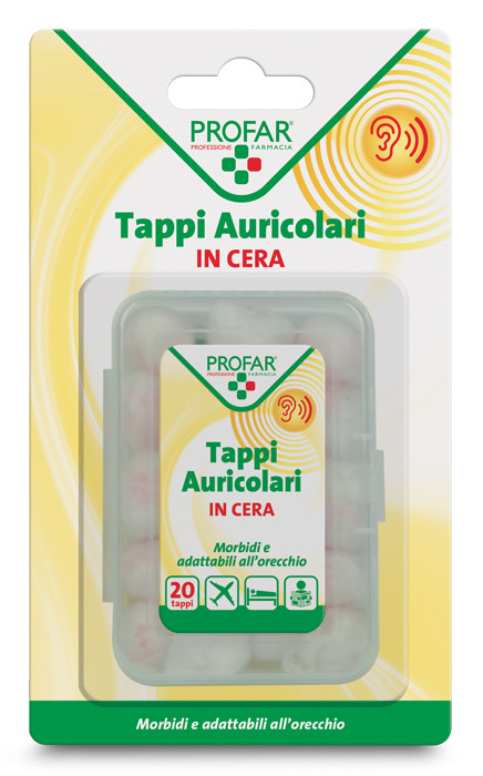 Profar Tappi Auricolari in Cera Morbidi e Adatti all'Orecchio, 20 Pezzi