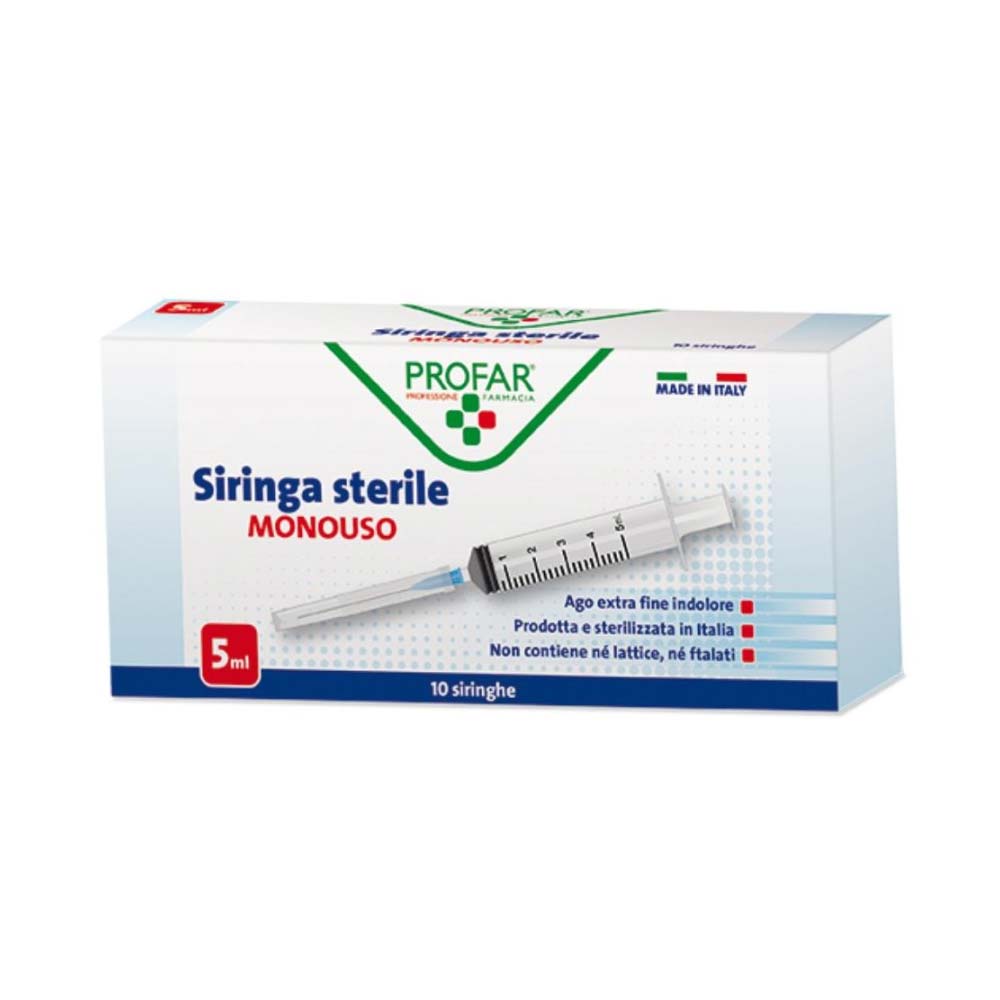 Profar Siringa Monouso Sterile da 5ml, 10 Siringhe