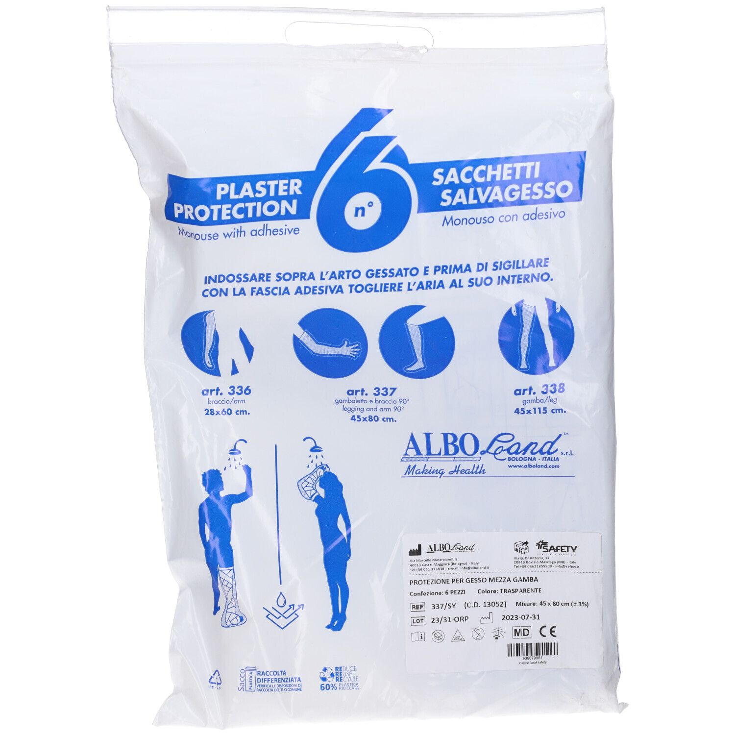 Prontex Protezione Ingessature Bendaggi Mezza Gamba 1 pz Altro