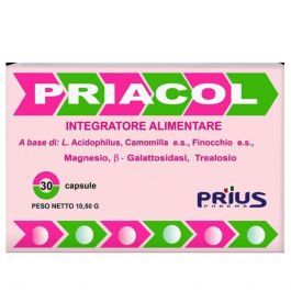 Prius Pharma Priacol - Integratore per la colite e il meteorismo, 30 capsule