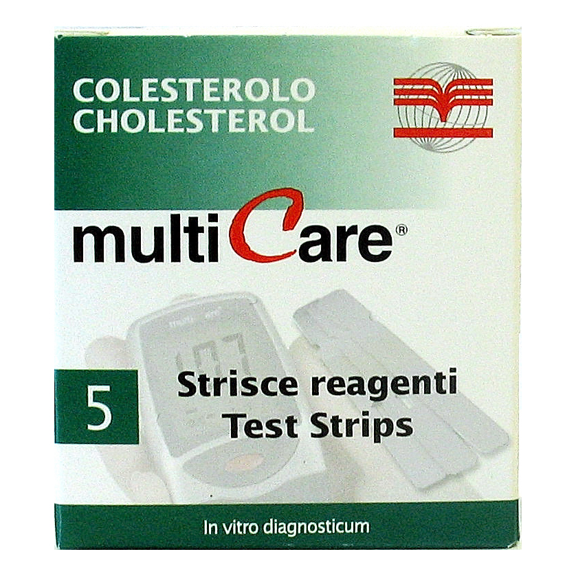 Test colesterolemia multicare in colesterolo in strisce con aspirazione capillare 5 pezzi