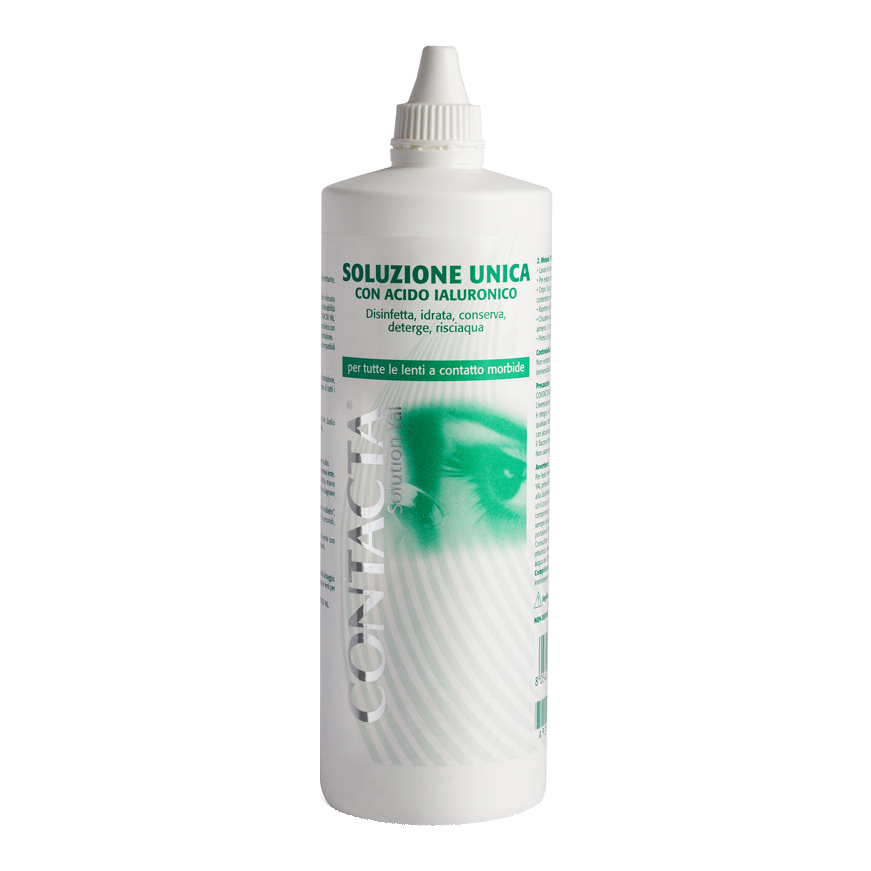 Soluzione unica con acido ialuronico per lenti a contatto contacta solution 360ml