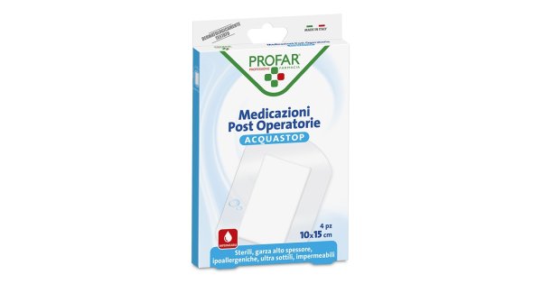 Profar Acquastop - Medicazione Post Operatoria 10 x 15 Cm, 4 medicazioni