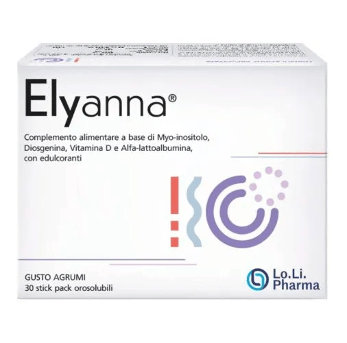 Elyanna 30 Stick Pack Myo-Inositolo Diosgenina Ciclo Mestruale Donne