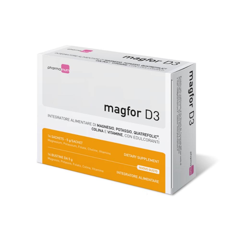 Pharma Mum Magfor D3 Integratore Alimentare, 14 Bustine