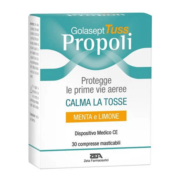Golasept Tuss Propoli Calma la Tosse Gusto Menta e Limone 24 Compresse
