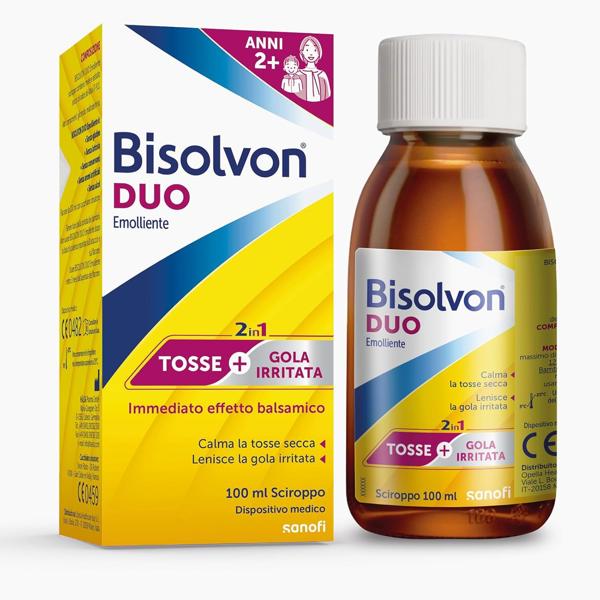 Bisolvon Duo Sciroppo Tosse e Gola Irritata 100 ml Adulti e Bambini 2+