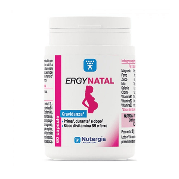 Ergynatal Integratore Alimentare con Vitamina B9 e Ferro 60 Capsule