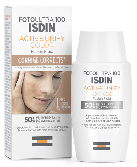 Isdin fotoultra 100 active unify color spf 50 protezione uva uvb 50ml — confronto prezzi