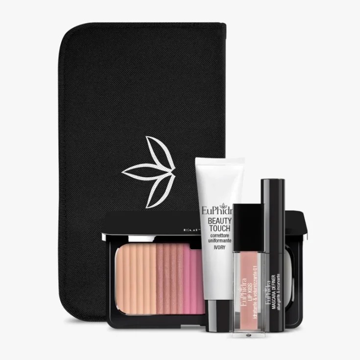 Euphidra set make up pelli chiare/medie con 1 correttore + 1 mini mascara + 1 lipgloss + 1 face palette