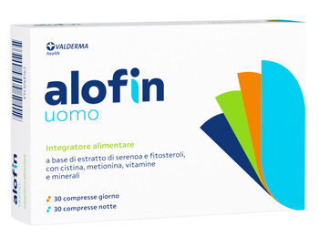 Valderma Alofin uomo - Integratore alimentare anticaduta per capelli, 60 compresse
