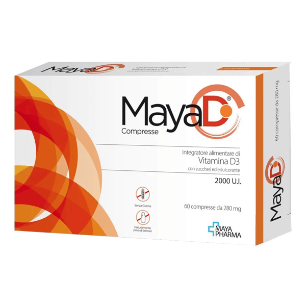 Maya Pharma Integratore Vitamina D3 2000 UI 60 Compresse Senza Glutine