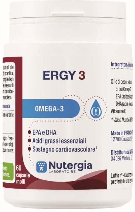 Laboratori Nutergia Ergy 3 Integratore Omega 3 60 Capsule
