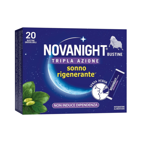Novanight Melatonina Per Dormire 20 Bustine Magnesio Griffonia Tripla Azione