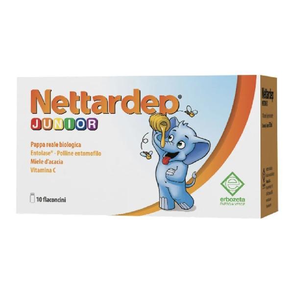 Erbozeta Nettardep Junior Integratore Alimentare per Difese Immunitarie 10 Flaconcini Da 15 Ml