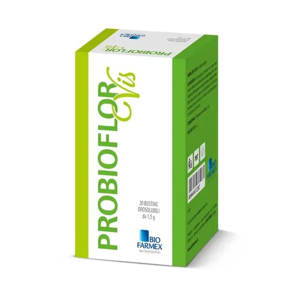 Biofarmex Probioflor Vis Integratore Alimentare con Probiotici e Vitamina D 20 Bustine Orosolubili