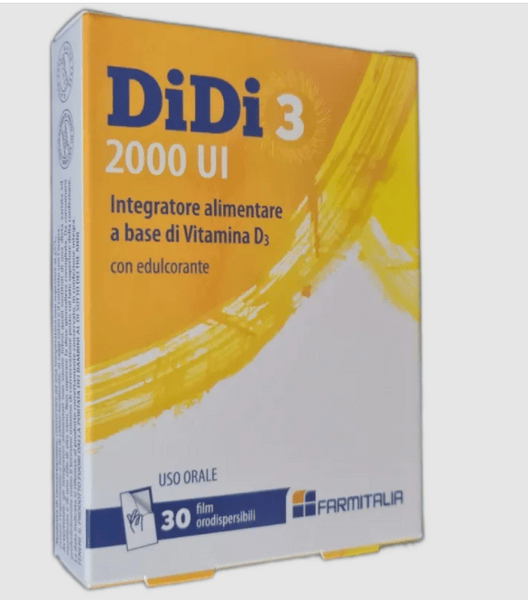 DiDi3 Vitamina D3 Integratore 2000 UI 30 Film Orodispersibili