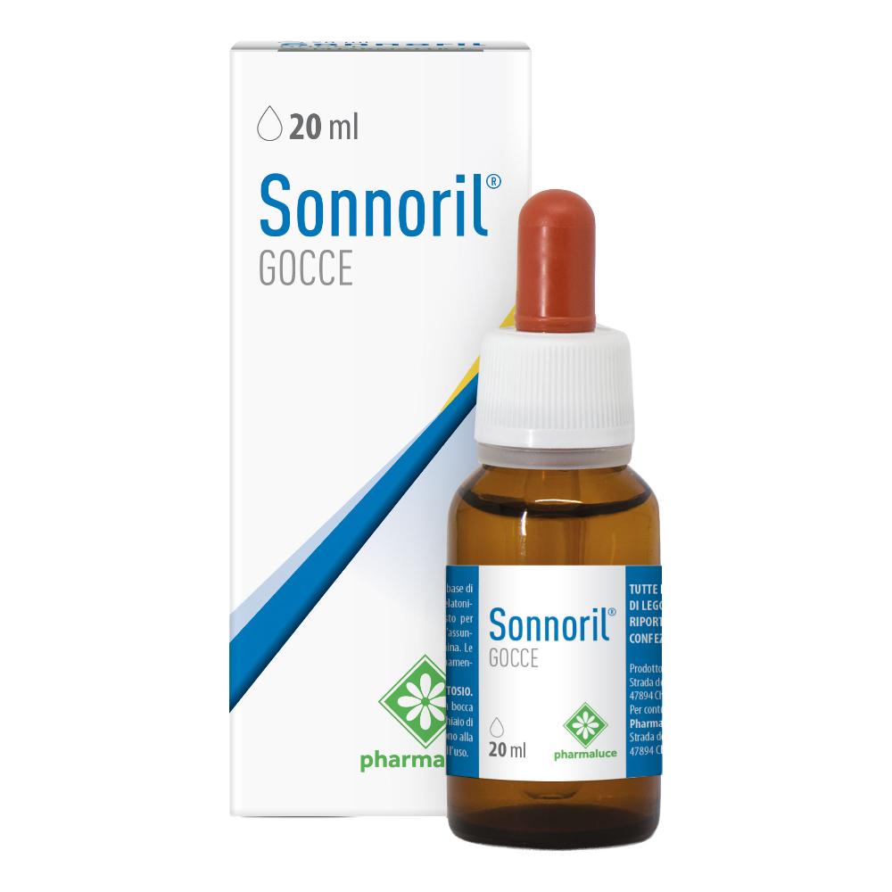 Pharmaluce Sonnoril - Integratore alimentare per il sonno, gocce melatonina 20 ml