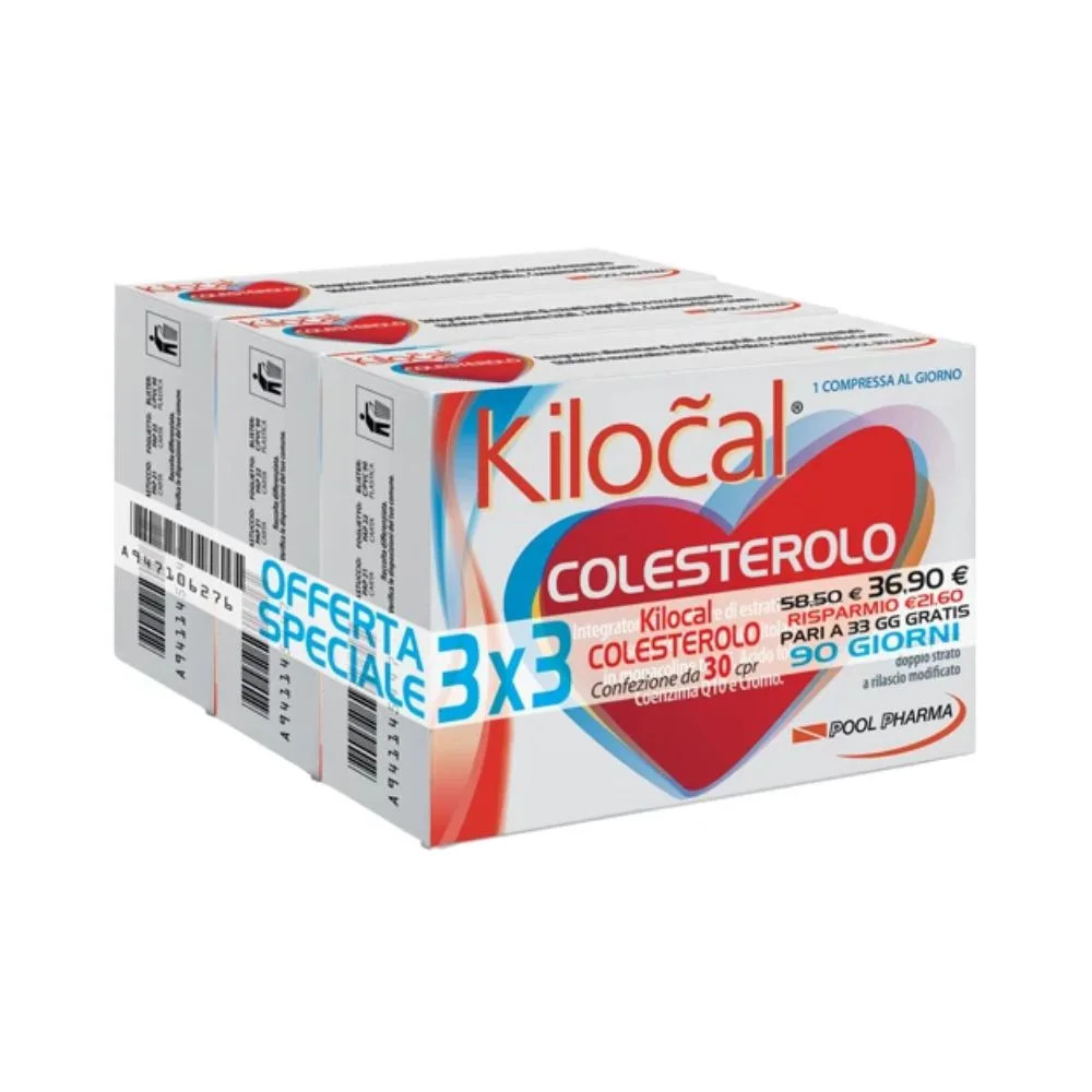 Kilocal - Integratore Alimentare Colesterolo Confezione 3x30 Compresse