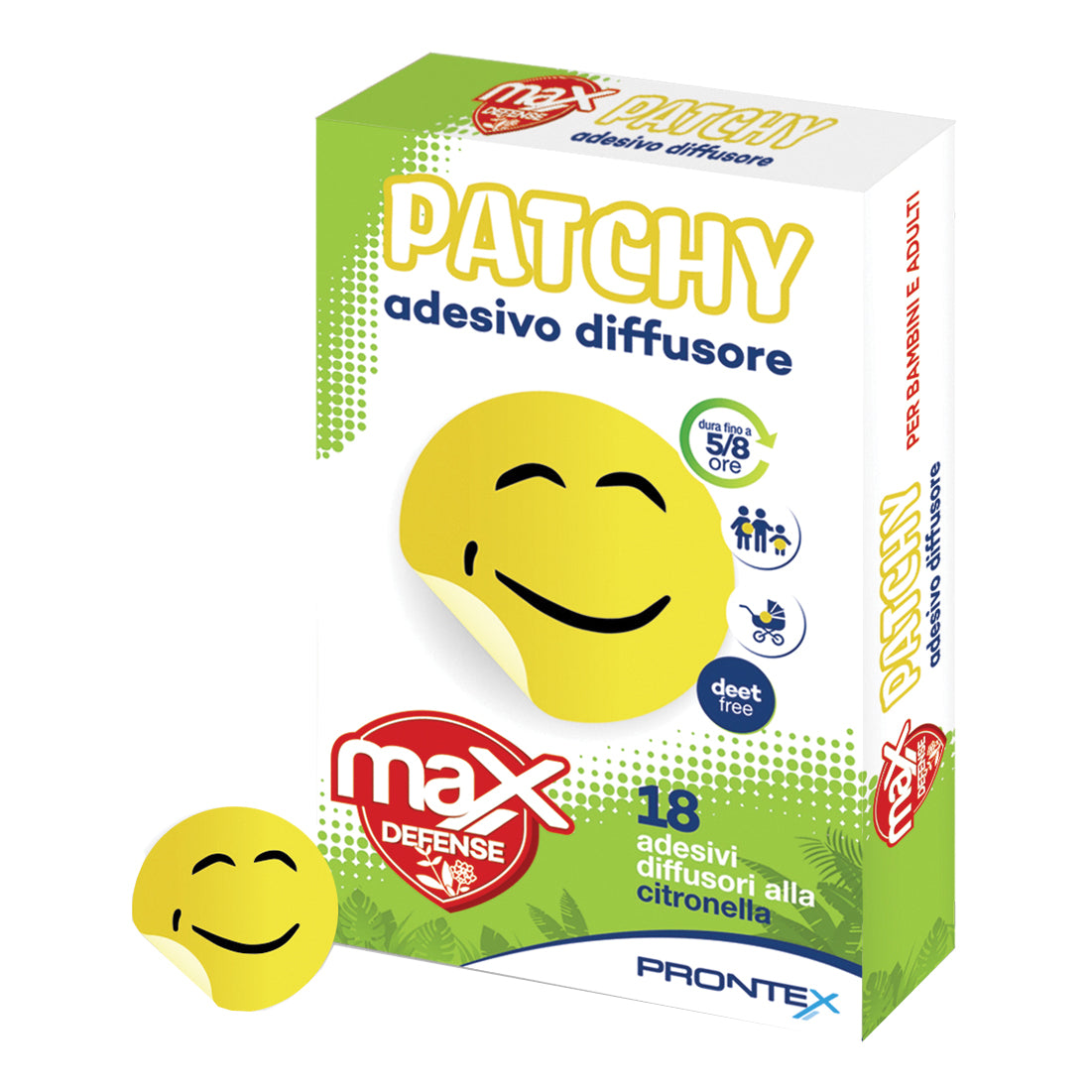 Prontex Max Defence - Patchy Adesivo Diffusore alla Citronella Sgradito agli Insetti, 18 Pezzi — confronto prezzi