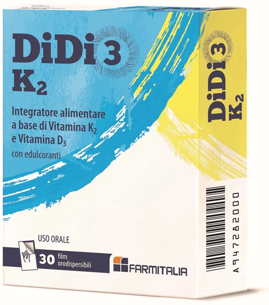 Didi3 K2 Integratore Alimentare per Ossa e Articolazioni 30 Film Orodispersibili