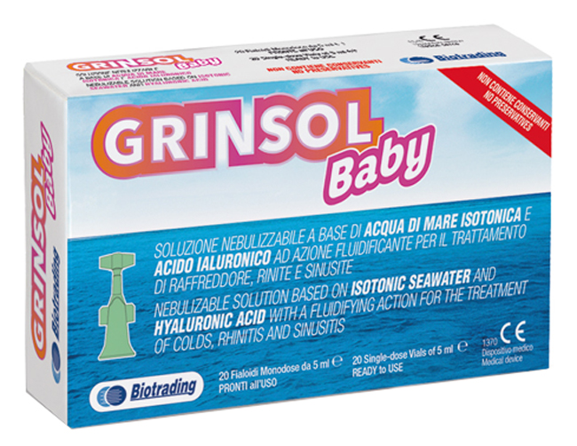 Grinsol Baby Soluzione Isotonica Per Raffreddore, Rinite E Sinusite 20 Fialoidi 5ml