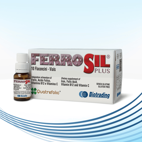 Ferrosil Plus Integratore Ferro Vitamina C B12 e Acido Folico 10 Flaconcini