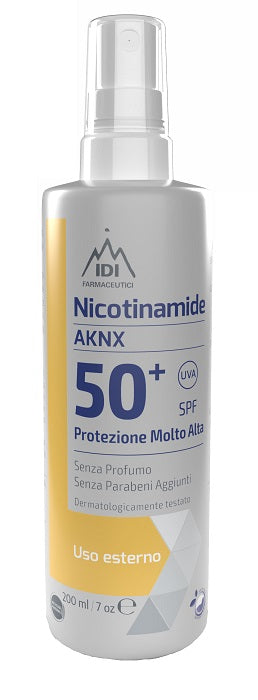 IDI Farmaceutici Nicotinamide AKNX Fluido Solare Viso e Corpo SPF50+ 200 ml
