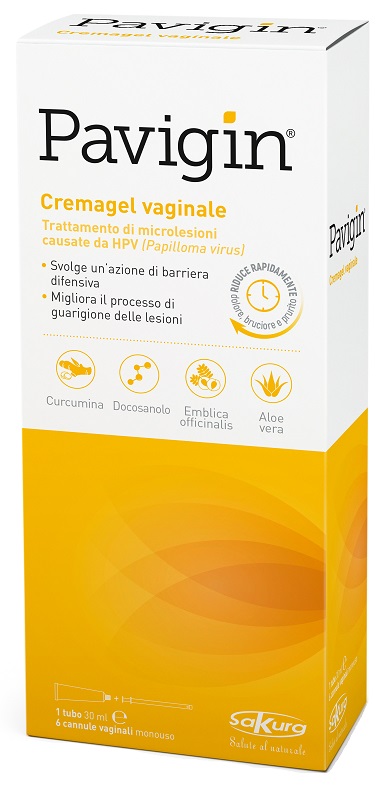 Sakura Pavigin - Gel riepitelizzante per le lesioni da HPV, cremagel vaginale 30 ml con 6 cannule