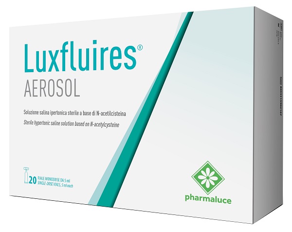 Luxfluires Aerosol Soluzione Salina Ipertonica Fluidificante Per Le Vie Aeree 20 Fiale Da 5ml
