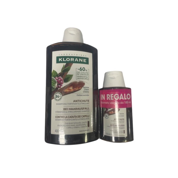 Klorane Shampoo Alla Chinina 400ml + 100ml Rinforzante E Anticaduta