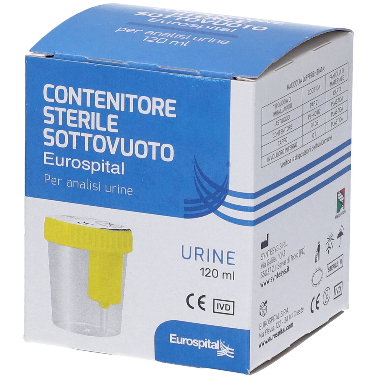 Eurospital Contenitore Urine Sterile Sottovuoto 1 pz